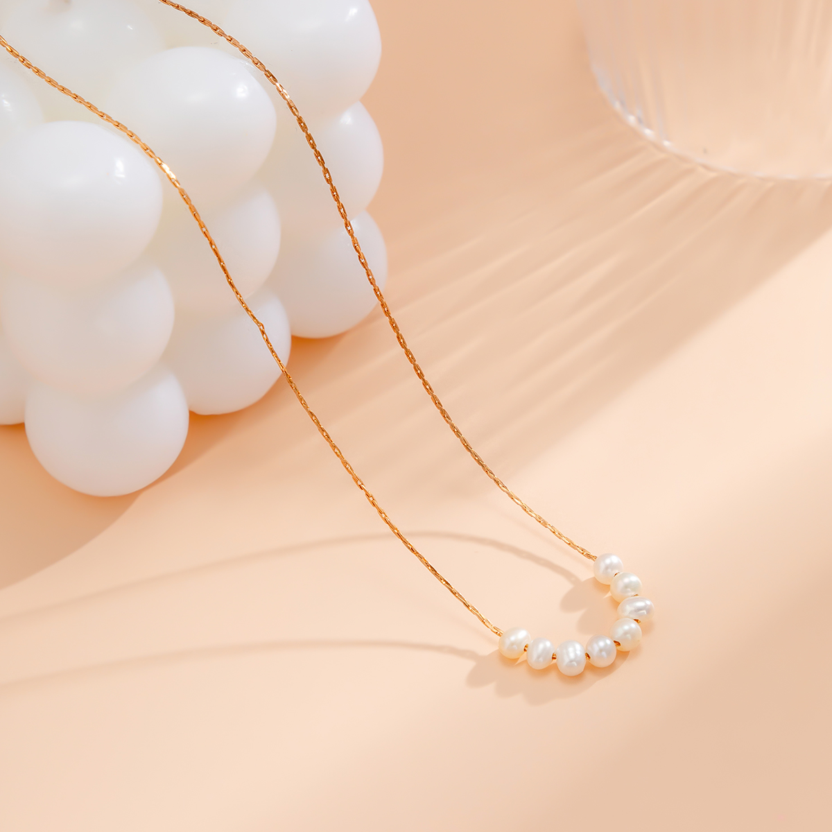 Einfacher Stil Geometrisch Kupfer Überzug Künstliche Perlen Halsband display picture 2