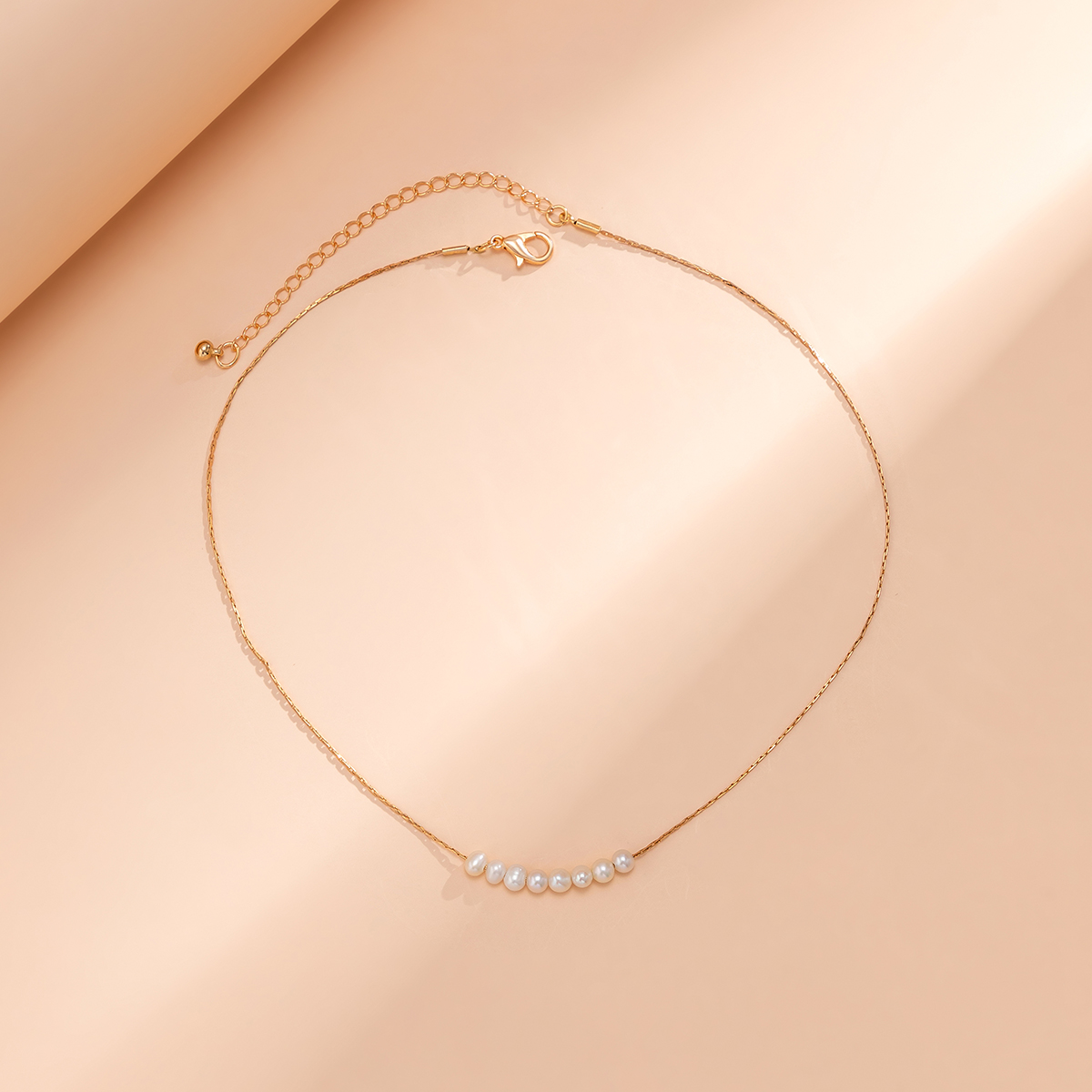 Einfacher Stil Geometrisch Kupfer Überzug Künstliche Perlen Halsband display picture 3