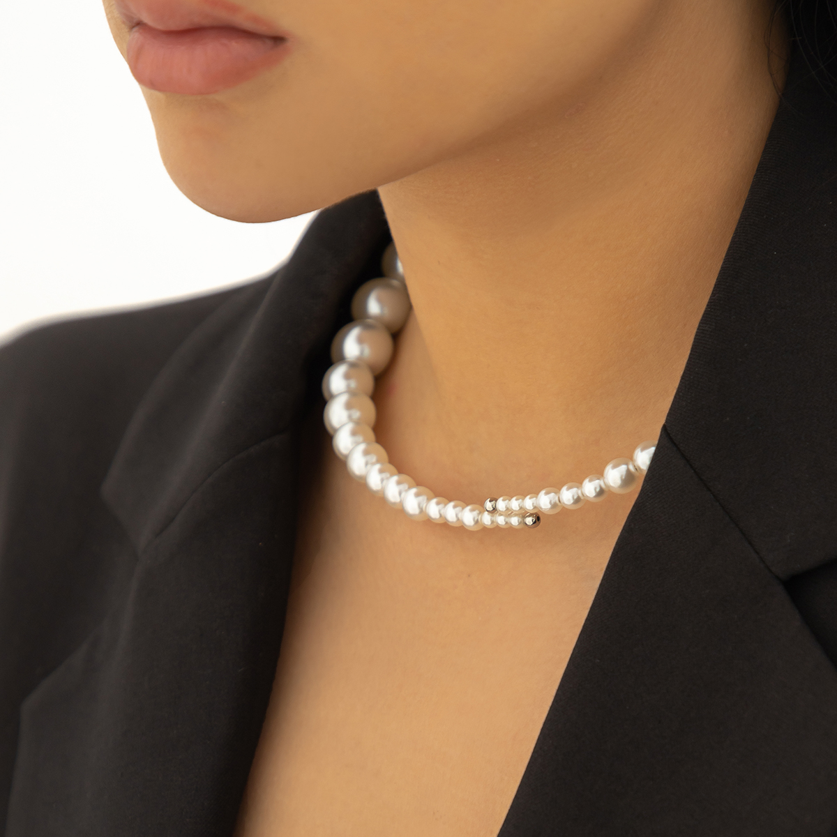 Einfacher Stil Geometrisch Kupfer Überzug Künstliche Perlen Halsband display picture 10