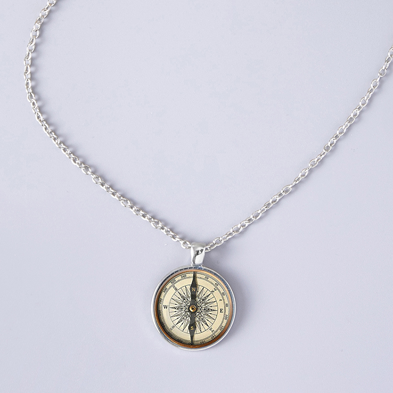 1 Piece Fashion Compass Alloy Plating Glass Unisex Pendant Necklace display picture 4