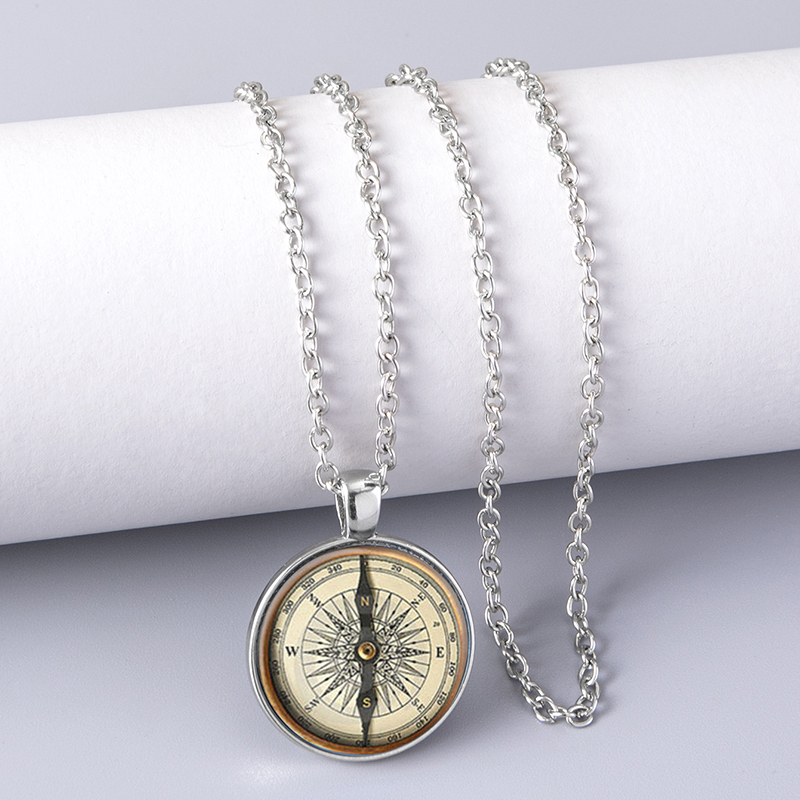 1 Piece Fashion Compass Alloy Plating Glass Unisex Pendant Necklace display picture 5