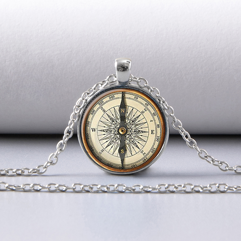 1 Piece Fashion Compass Alloy Plating Glass Unisex Pendant Necklace display picture 6