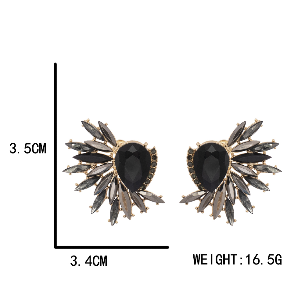 Fashion Floral Alloy Inlay Artificial Rhinestones Ear Studs 1 Pair display picture 1