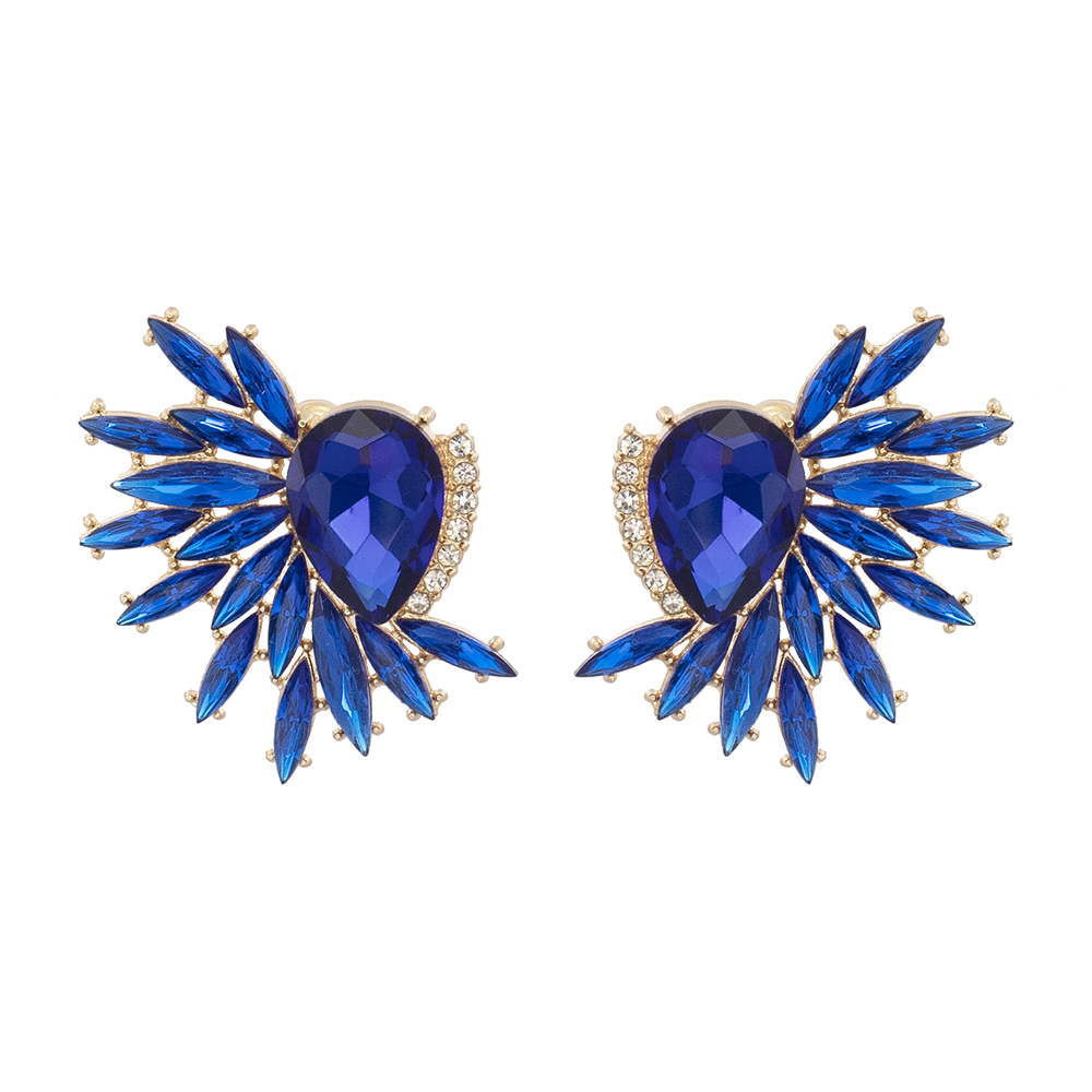 Fashion Floral Alloy Inlay Artificial Rhinestones Ear Studs 1 Pair display picture 4