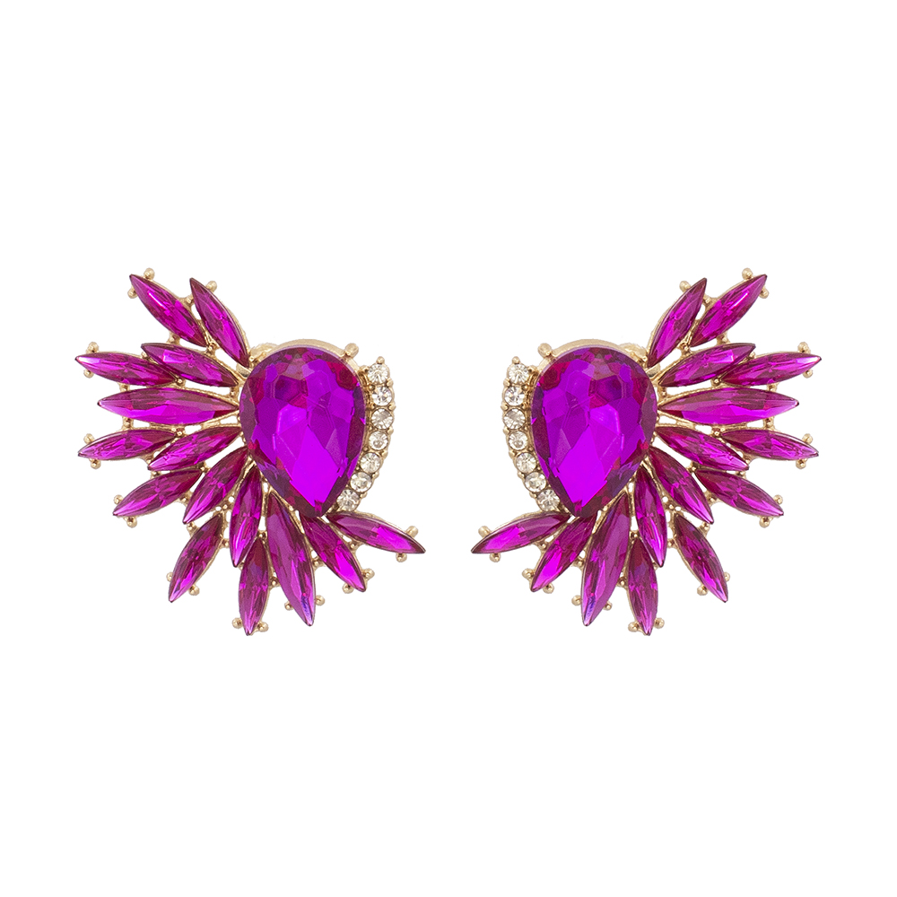 Fashion Floral Alloy Inlay Artificial Rhinestones Ear Studs 1 Pair display picture 7