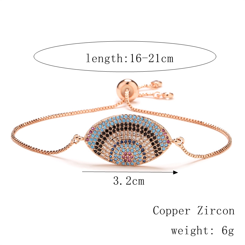 Elegant Devil's Eye Bee Copper Plating Zircon Bracelets 1 Piece display picture 4