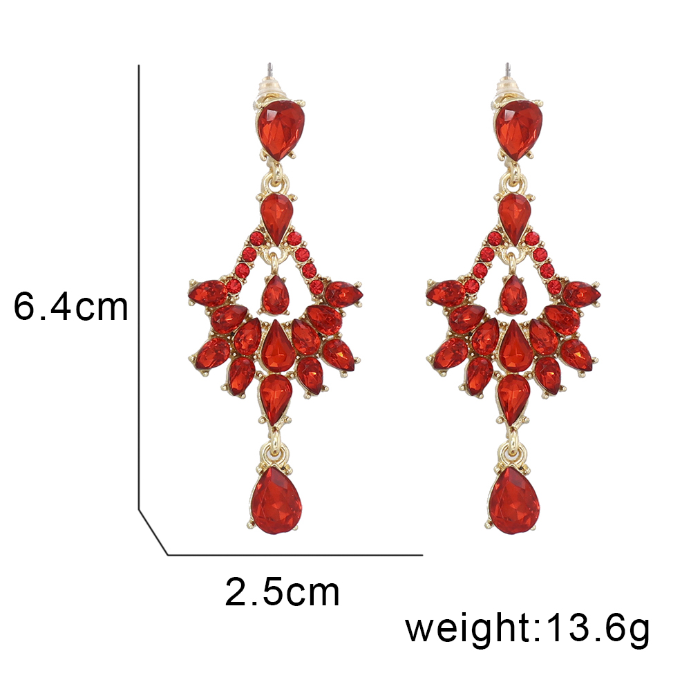 Fashion Water Droplets Alloy Inlay Artificial Rhinestones Drop Earrings 1 Pair display picture 1