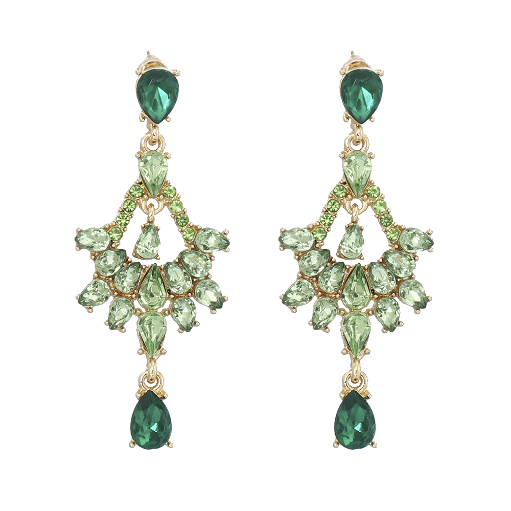 Fashion Water Droplets Alloy Inlay Artificial Rhinestones Drop Earrings 1 Pair display picture 2