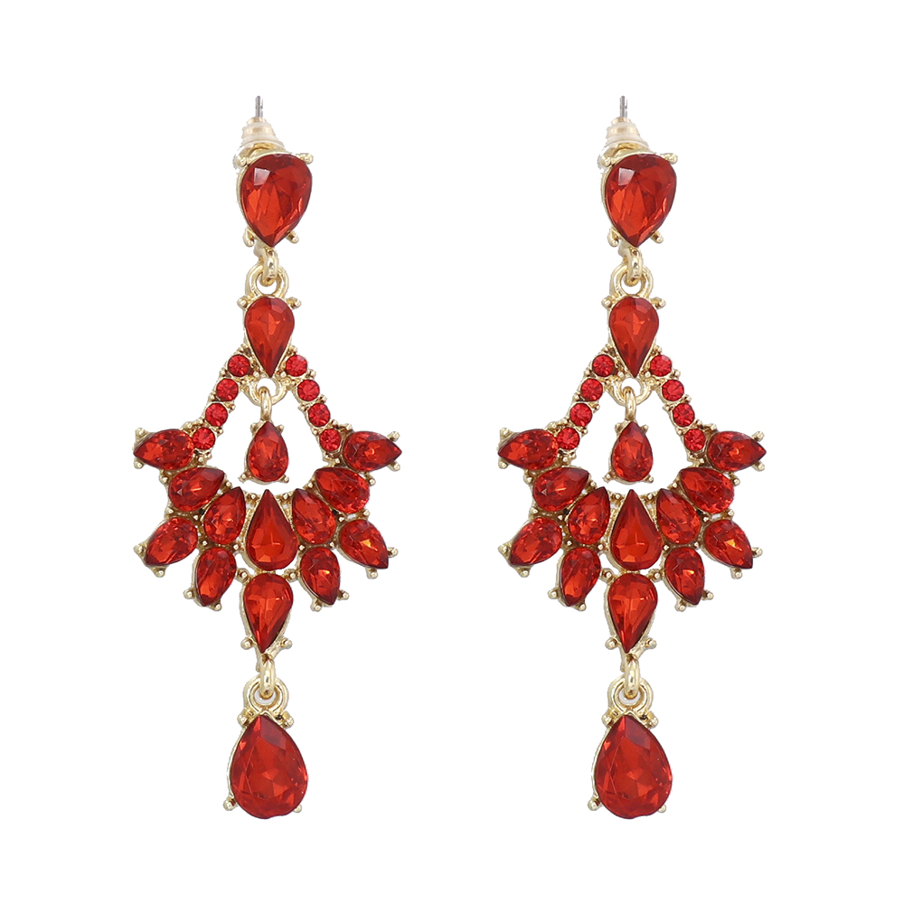 Fashion Water Droplets Alloy Inlay Artificial Rhinestones Drop Earrings 1 Pair display picture 3