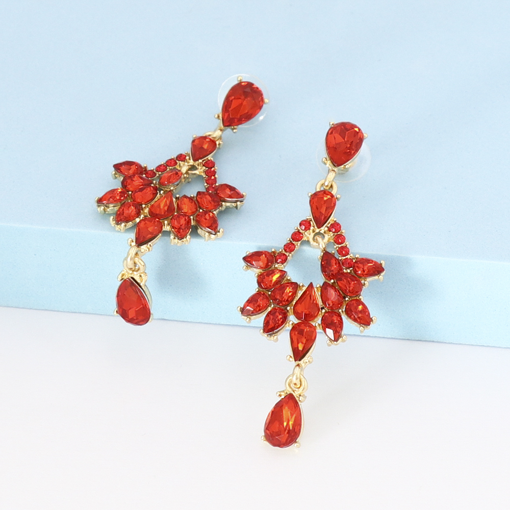 Fashion Water Droplets Alloy Inlay Artificial Rhinestones Drop Earrings 1 Pair display picture 5