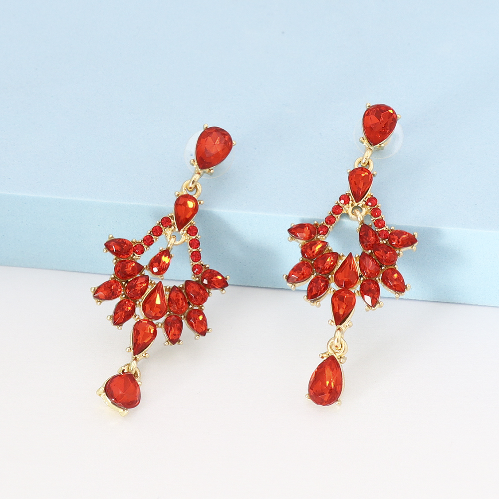 Fashion Water Droplets Alloy Inlay Artificial Rhinestones Drop Earrings 1 Pair display picture 8