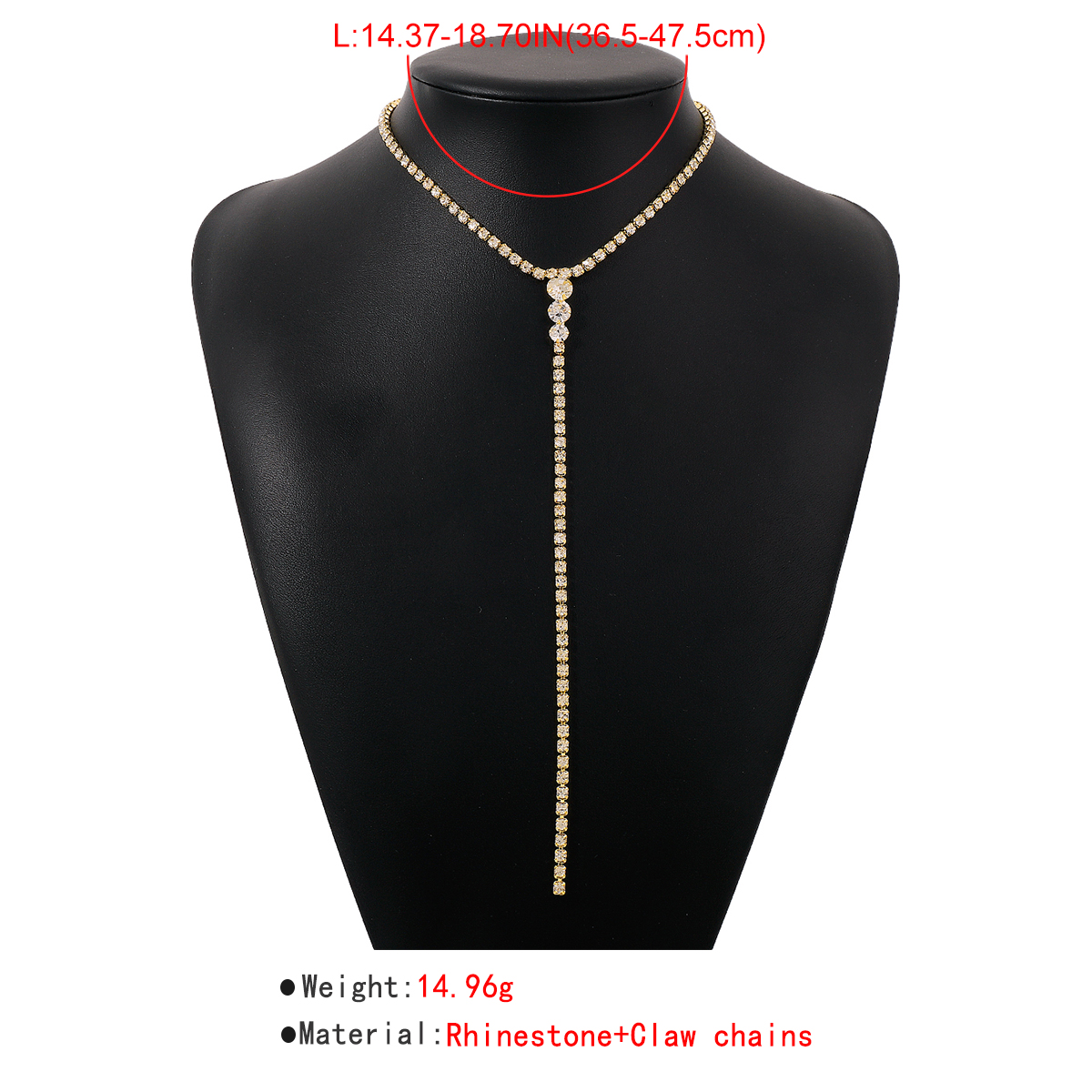 Fashion Heart Shape Claw Chain Inlay Rhinestones Women's Necklace 1 Piece display picture 15
