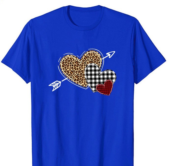 Women's T-shirt Short Sleeve T-shirts Printing Valentine's Day Fashion Heart Shape display picture 1