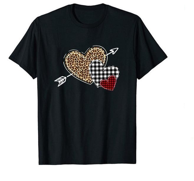 Women's T-shirt Short Sleeve T-shirts Printing Valentine's Day Fashion Heart Shape display picture 2