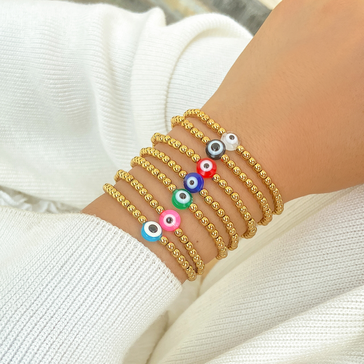 Fashion Eye Ccb Beaded Women's Bracelets 7 Pieces display picture 5