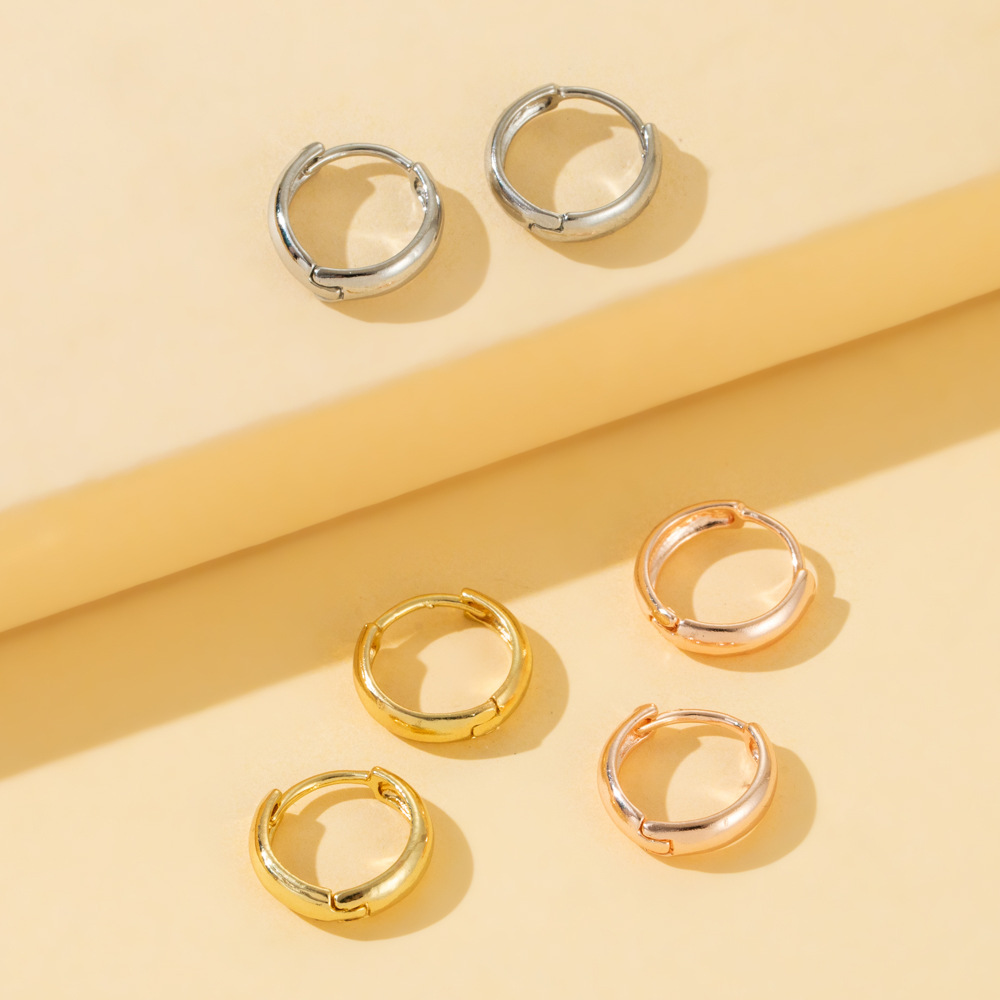 1 Pair Casual Circle Plating Alloy Hoop Earrings display picture 7