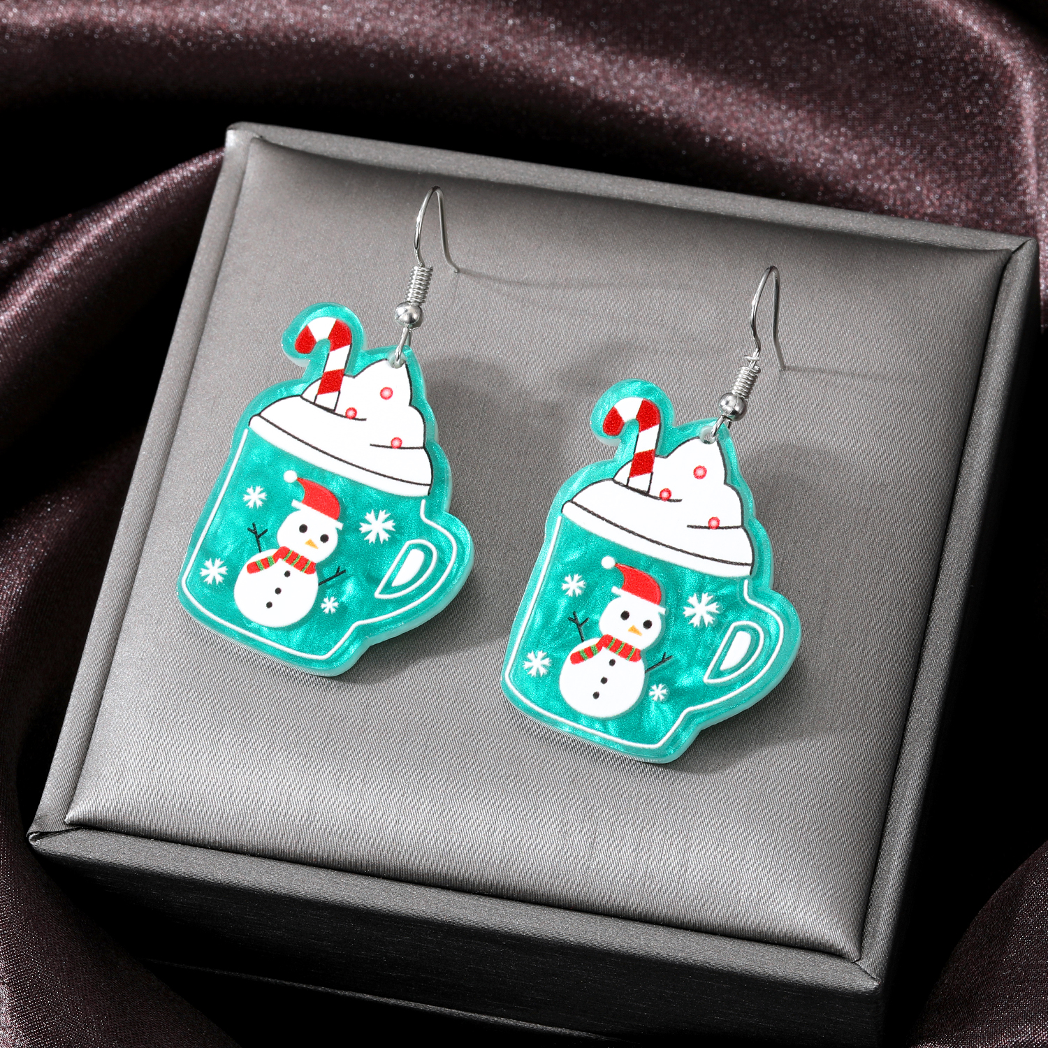 1 Pair Fashion Christmas Tree Santa Claus Snowman Arylic Christmas Women's Drop Earrings display picture 6