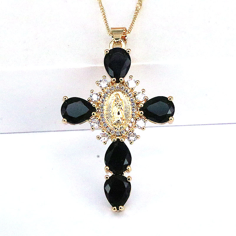 Style Ethnique Traverser Le Cuivre Plaqué Or Incruster Zircon Pendentif 1 Pièce display picture 3