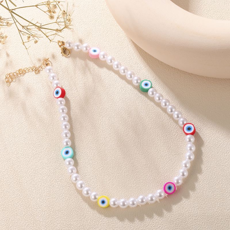 Vacation Devil's Eye Imitation Pearl Beaded Women's Necklace display picture 2