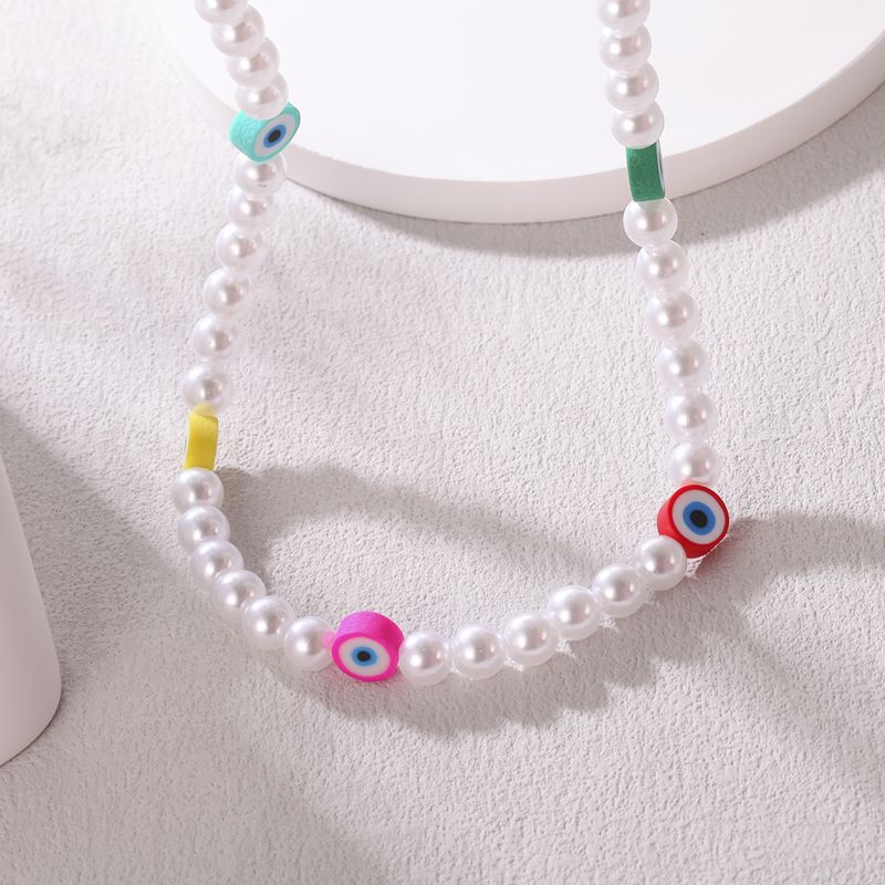 Vacation Devil's Eye Imitation Pearl Beaded Women's Necklace display picture 3