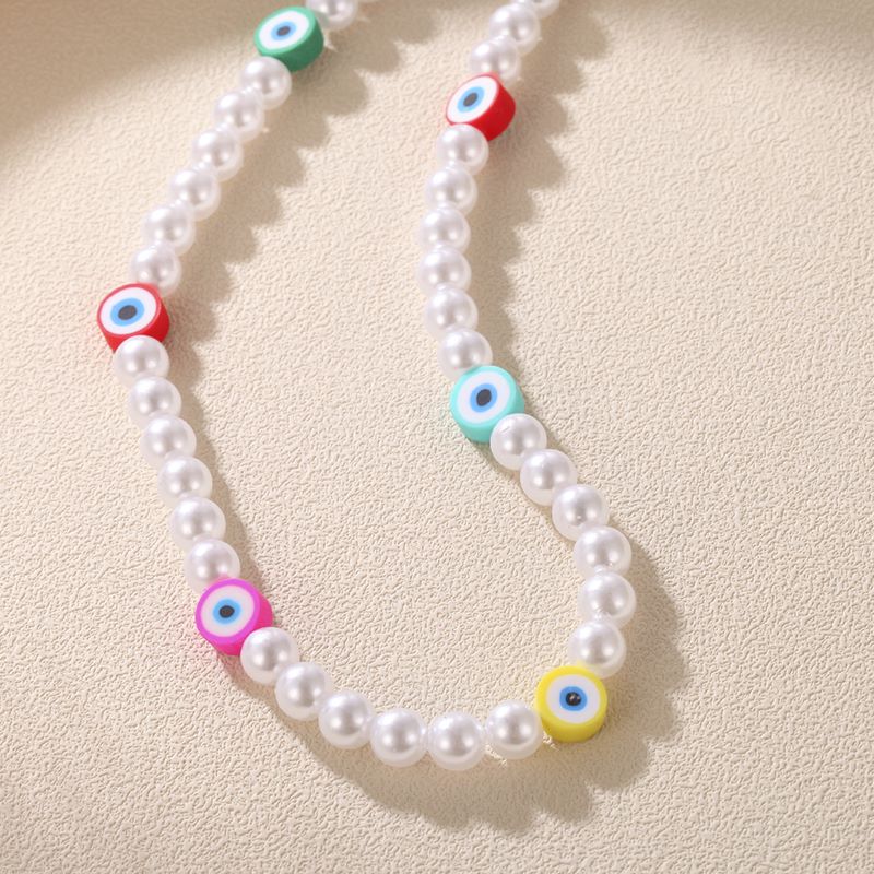 Vacation Devil's Eye Imitation Pearl Beaded Women's Necklace display picture 5