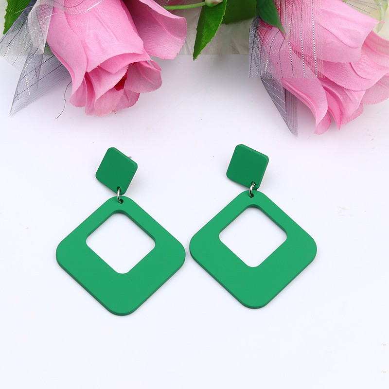 Simple Style Square Arylic Stoving Varnish Women's Earrings 1 Pair display picture 1
