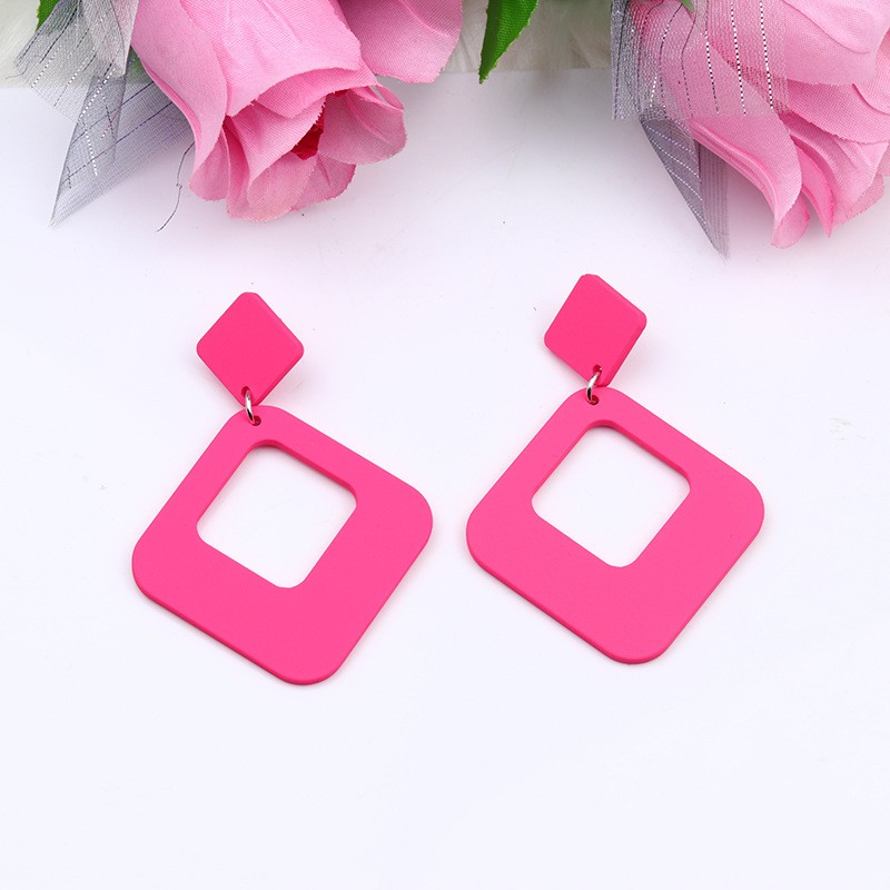 Simple Style Square Arylic Stoving Varnish Women's Earrings 1 Pair display picture 3