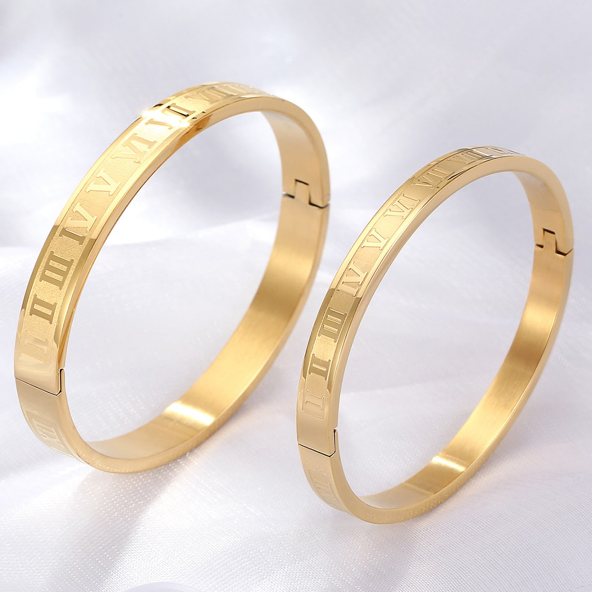 Simple Style Number Stainless Steel Plating Bangle 1 Set display picture 2