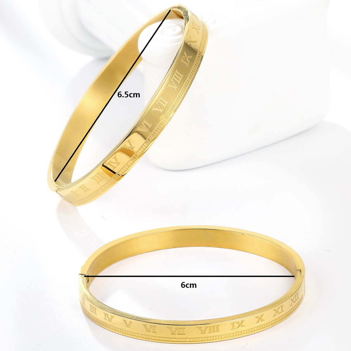 Simple Style Number Stainless Steel Plating Bangle 1 Set display picture 14