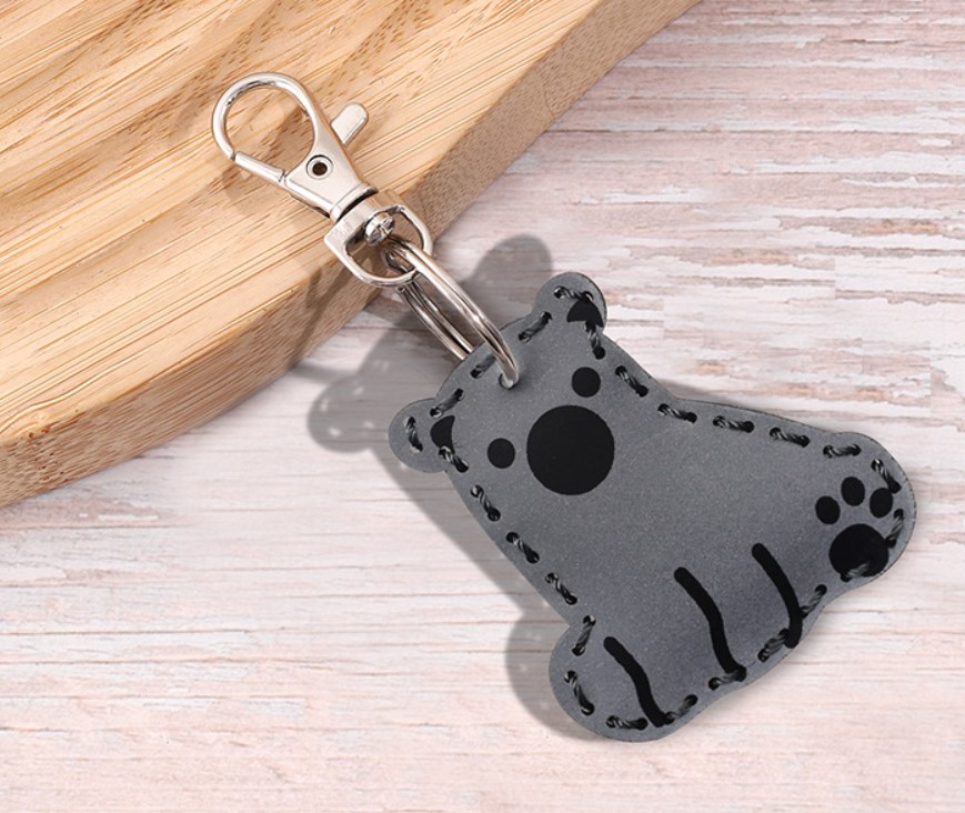 Cute Rabbit Animal Cat Pu Leather Bag Pendant Keychain 1 Piece display picture 2