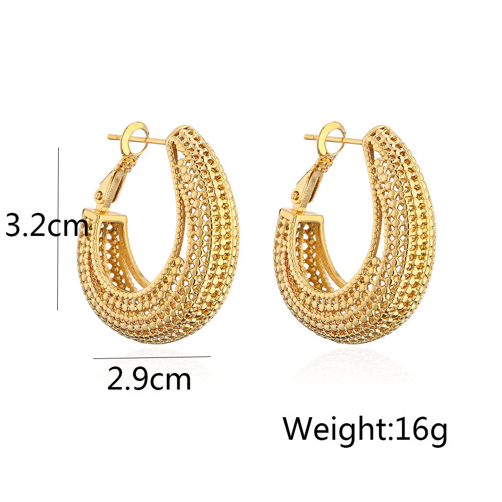 1 Pair Fashion U Shape Plating Copper Hoop Earrings display picture 5