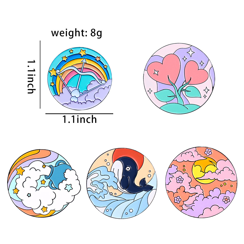 Fashion Clouds Rainbow Dolphin Alloy Stoving Varnish Unisex Brooches display picture 5