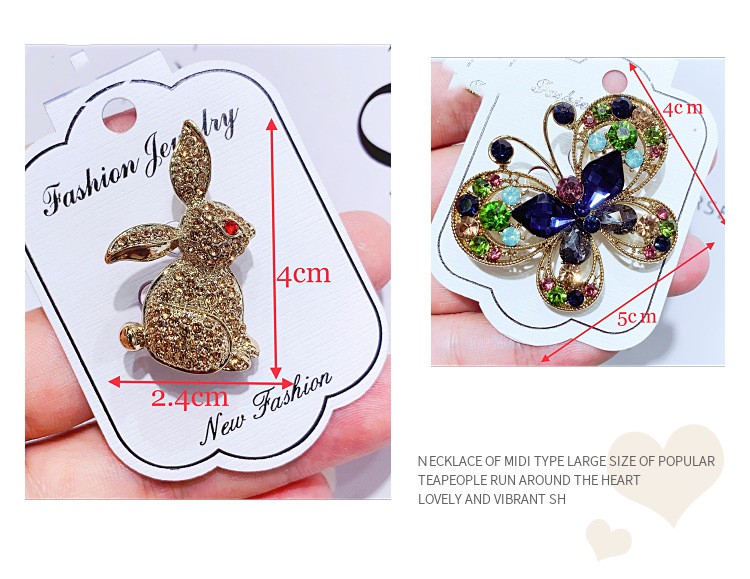 Simple Style Rabbit Swan Butterfly Alloy Plating Hollow Out Inlay Rhinestones Women's Brooches display picture 2