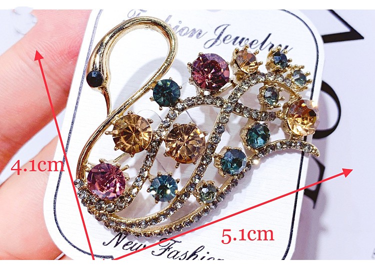 Simple Style Rabbit Swan Butterfly Alloy Plating Hollow Out Inlay Rhinestones Women's Brooches display picture 6