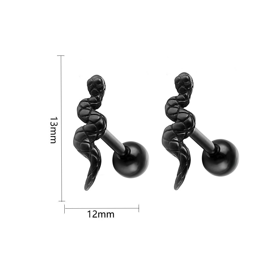 1 Piece Fashion Snake Stainless Steel Plating Ear Studs display picture 5