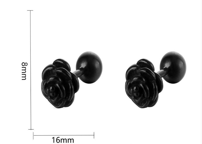 1 Piece Hip-Hop Rose Plating Stainless Steel Ear Studs display picture 8