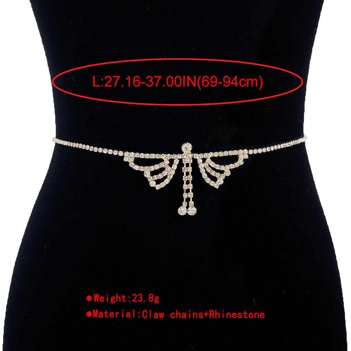 1 Piece Sexy Butterfly Alloy Plating Artificial Rhinestones Women's Waist Chain display picture 12