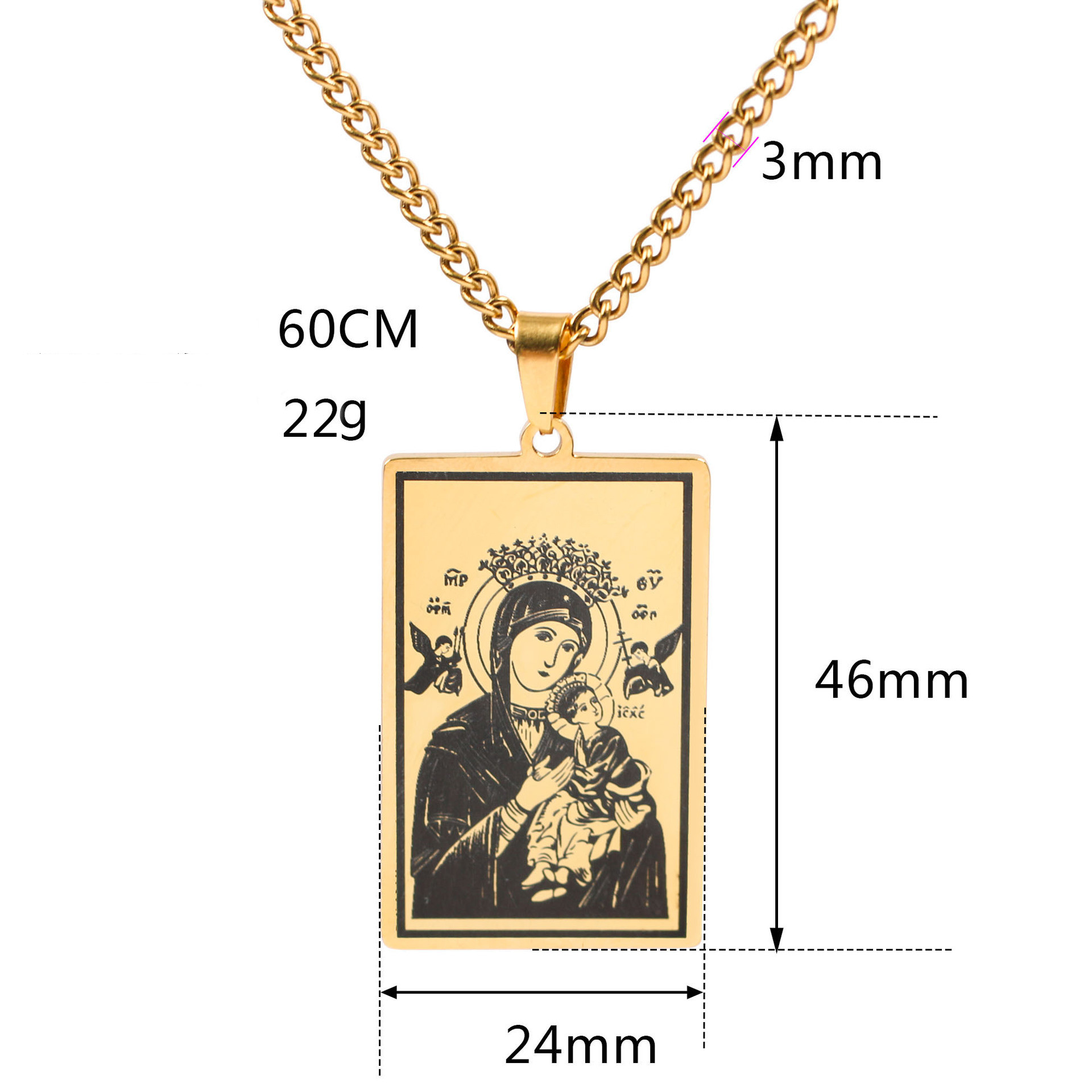 Ethnic Style Virgin Mary Stainless Steel Plating Necklace 1 Piece display picture 5