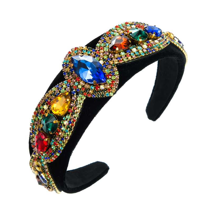 Baroque Style Geometric Flannel Inlay Rhinestones Glass Hair Band 1 Piece display picture 10