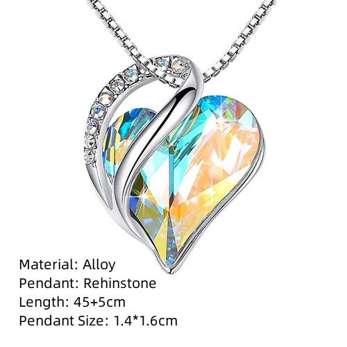 Fashion Heart Shape Artificial Crystal Plating Rhinestones Pendant Necklace 1 Piece display picture 14