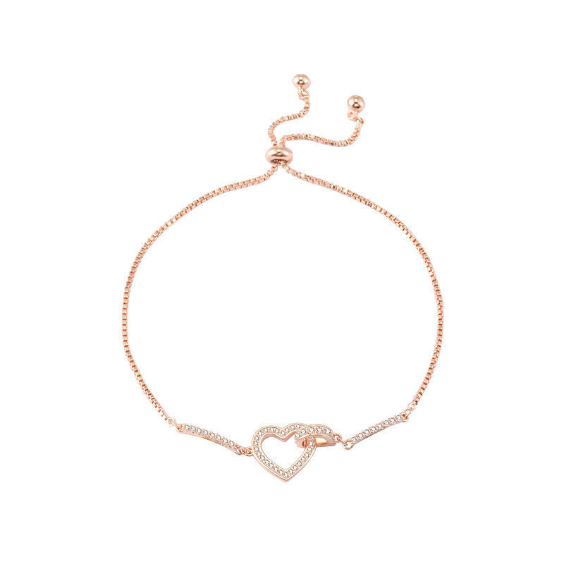 Fashion Heart Shape Alloy Titanium Steel Plating Rhinestones Artificial Pearls Women'S Bracelets display picture 7