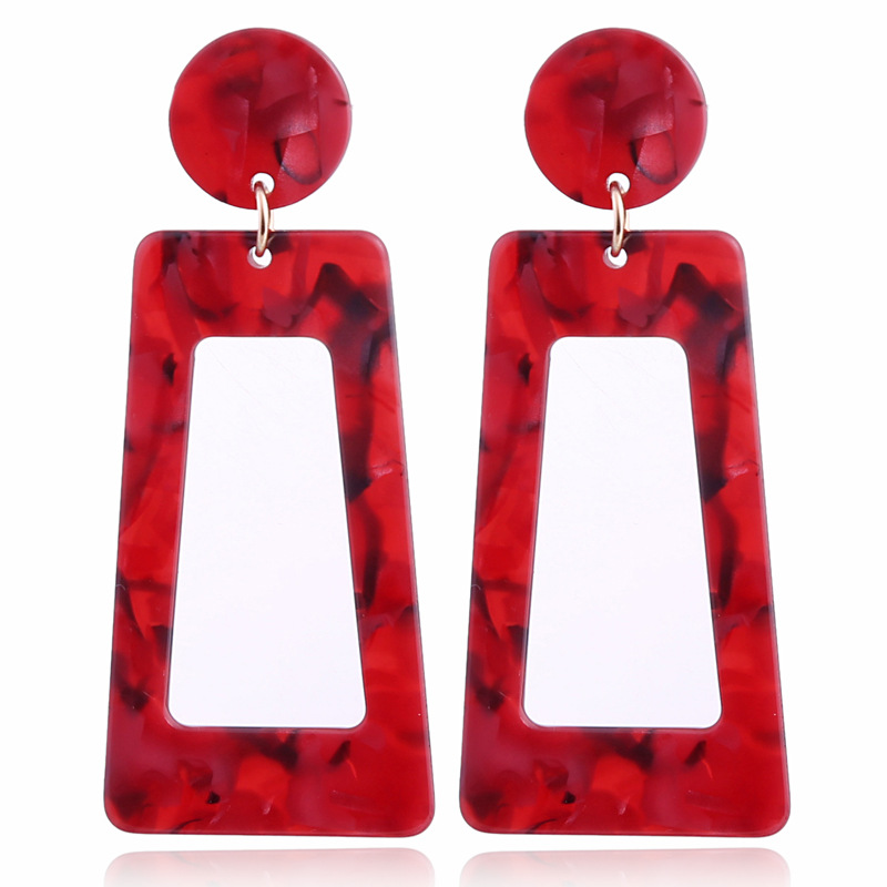Exaggerated Geometric Rectangle Colorful Arylic Drop Earrings display picture 6