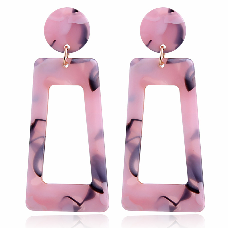 Exaggerated Geometric Rectangle Colorful Arylic Drop Earrings display picture 9
