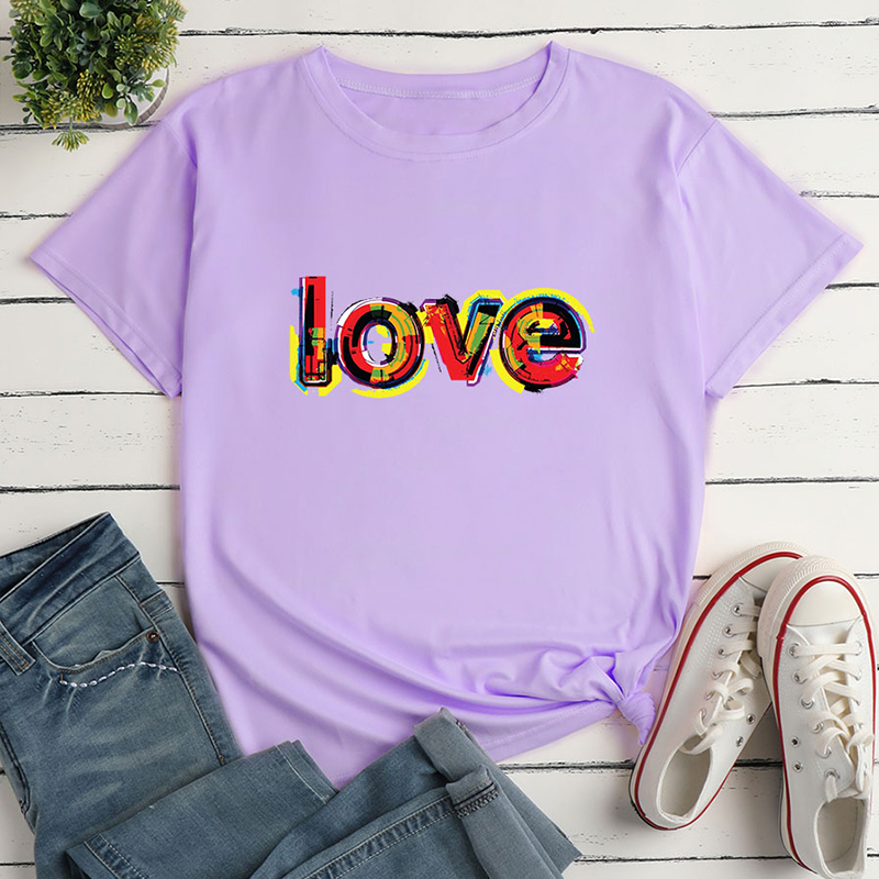 Camiseta Informal Suelta Con Estampado De Letras Simples A La Moda Para Mujer display picture 5