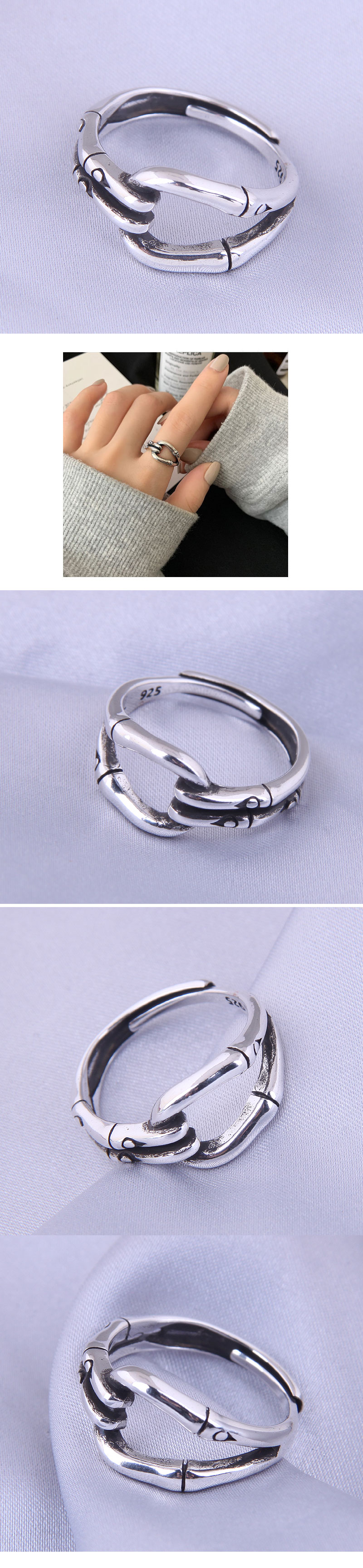 Fashion Retro Simple Geometric Hollow Open Copper Ring Wholesale display picture 1