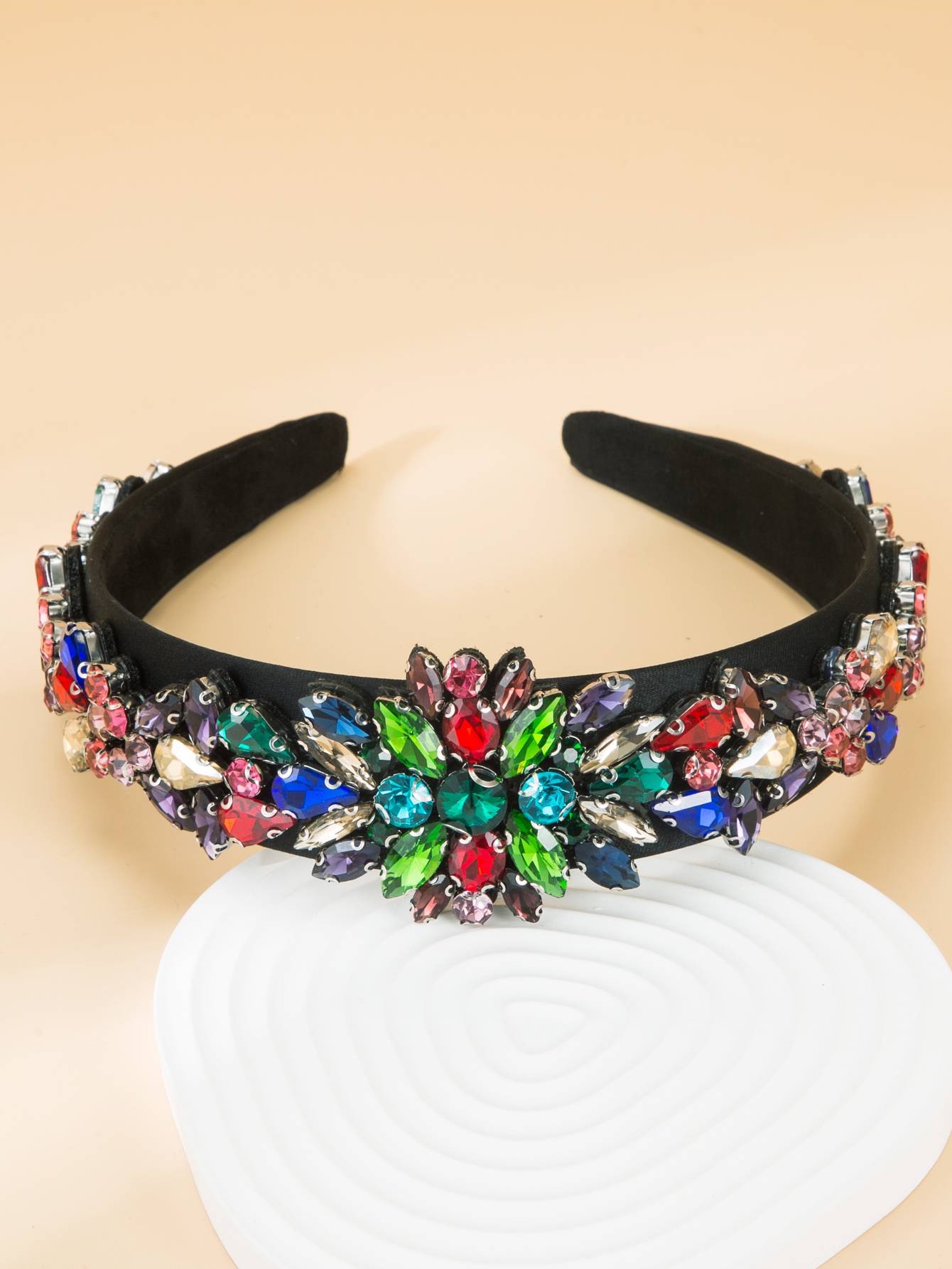 Baroque Vintage Ornate Gemstone Decorated Colorful Headband display picture 5