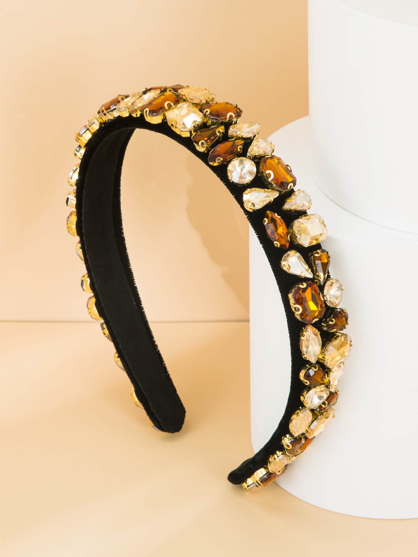Baroque Ornate Jeweled Fabric Headband Wholesale display picture 1