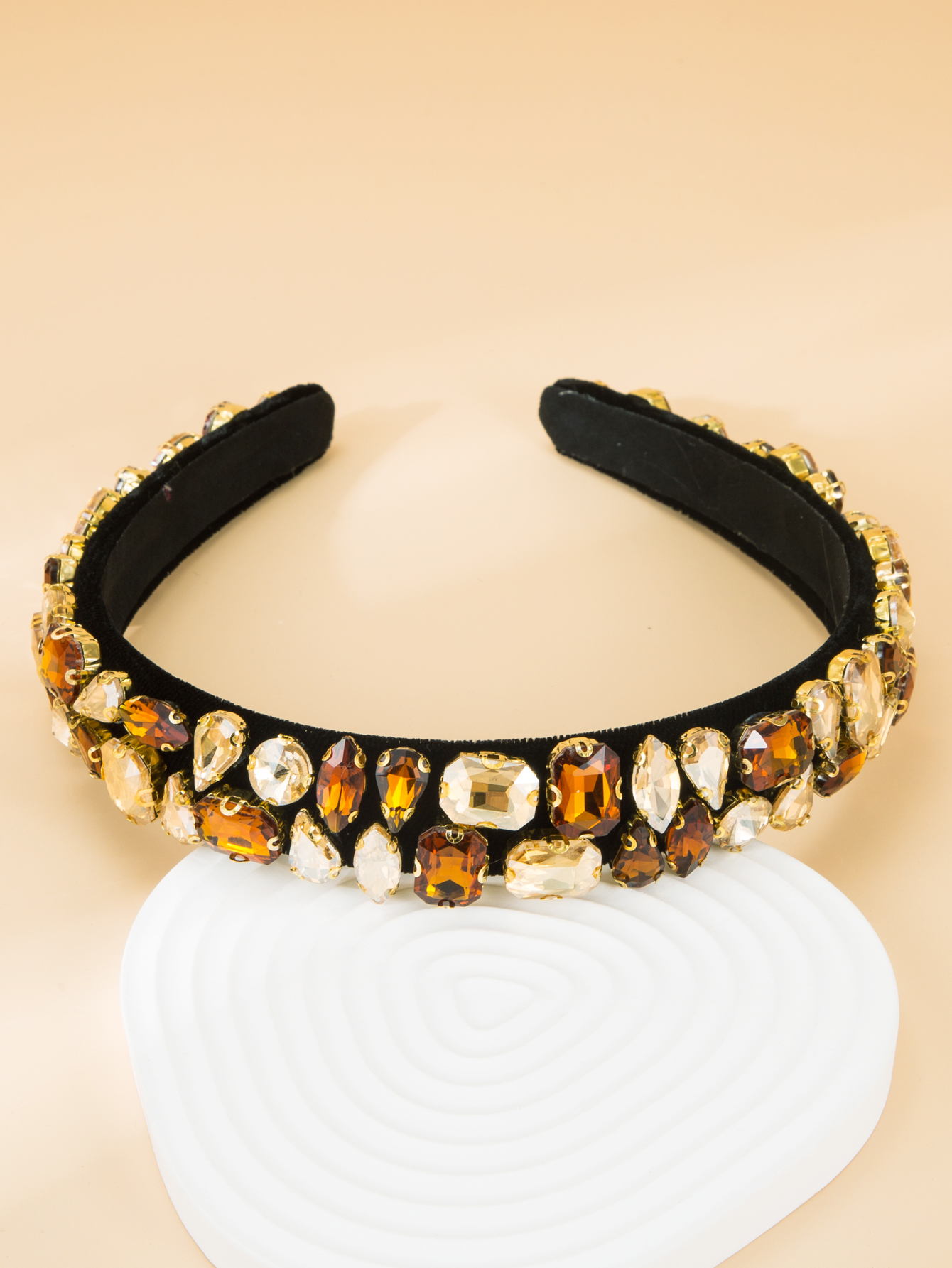Baroque Ornate Jeweled Fabric Headband Wholesale display picture 2