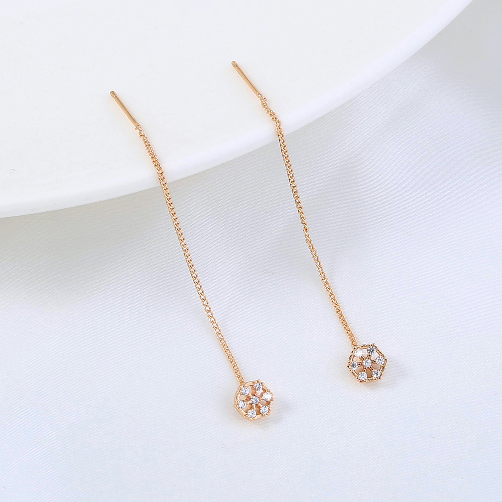 Fashion Trend Geometric Inlaid Zircon Metal Earrings Wholesale display picture 8