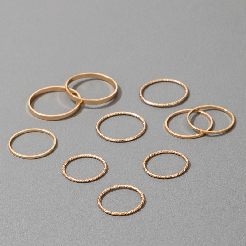 Korean Simple Jewelry Plain Ring Ten-piece Set Of Simple Joint Ring Set display picture 2